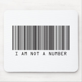 Barcode - I Am Not  A Number Mouse Pad
