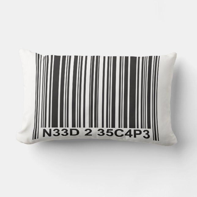 Barcode Leetspeak - Need to Escape Lumbar Cushion (Front)