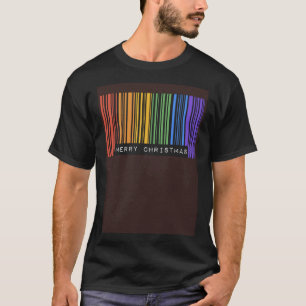 Barcode Merry Christmas Gay Pride Flag LGBTQ Queer T-Shirt