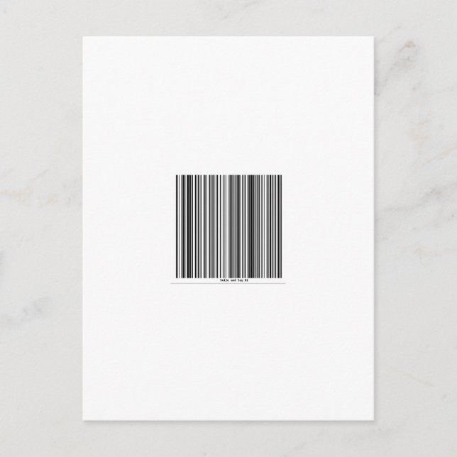 Barcode Message Say's Smile and Say Hi Postcard (Front)
