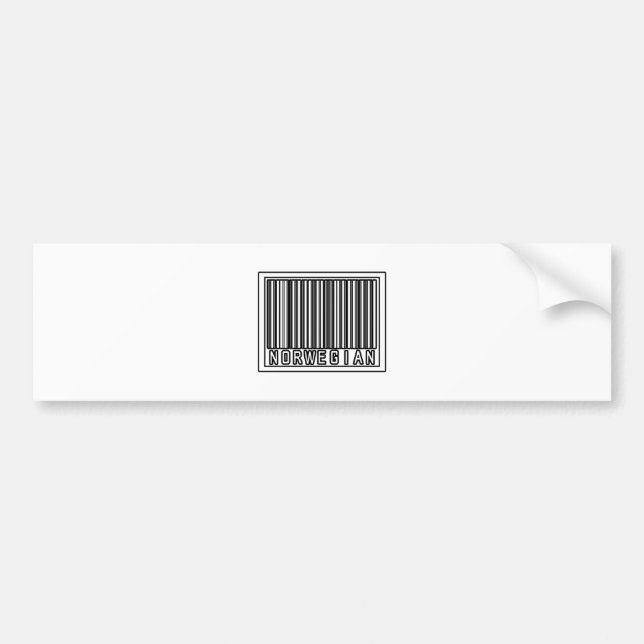 Barcode Norwegian Bumper Sticker (Front)