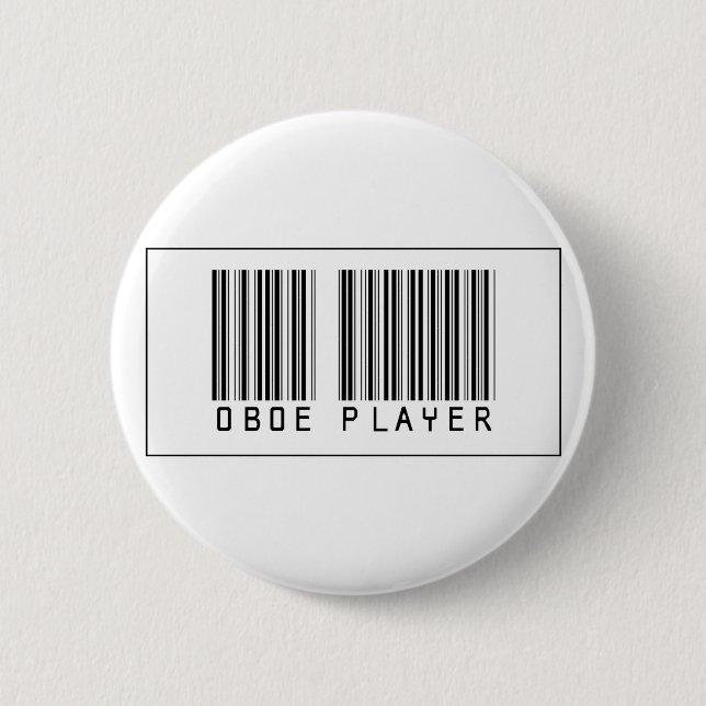 Barcode Oboe Player 6 Cm Round Badge (Front)