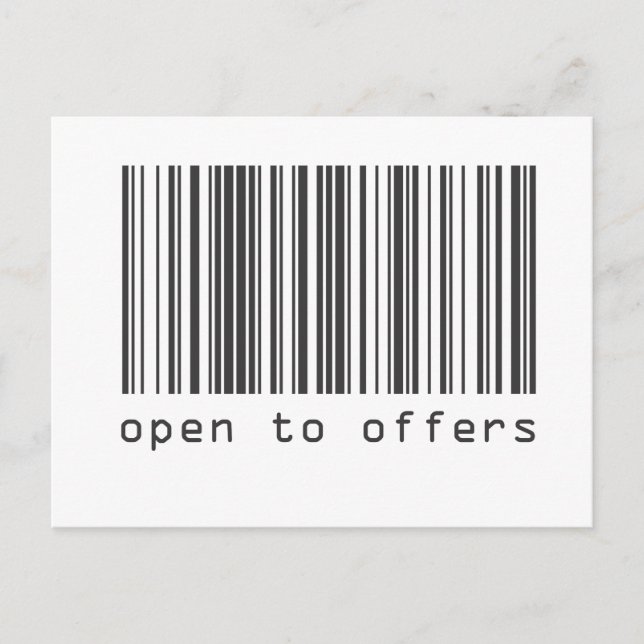 Barcode - Open To Offers Postcard (Front)