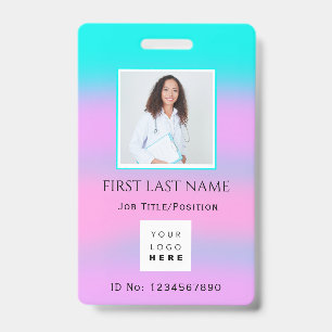 Barcode Photo IDNumber Therapy Nurse Doctor Health ID Badge