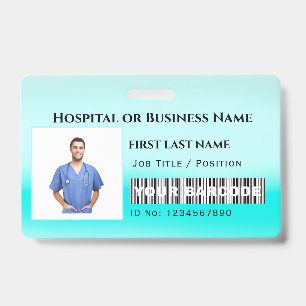 Barcode Photo Nurse Doctor Health Care Hospitals ID Badge