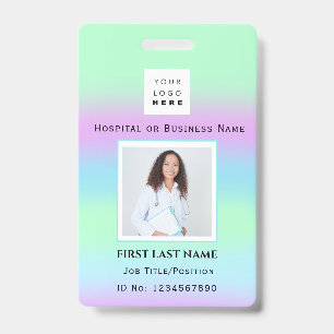 Barcode Photo Nurse Doctor Health Care Surgery ID Badge