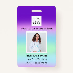 Barcode Photo Nurse Doctor Health Colour Therapist ID Badge