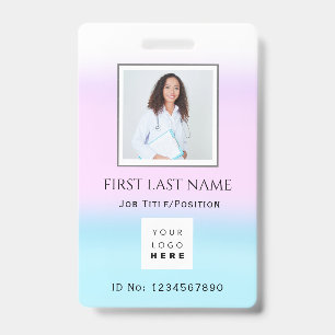 Barcode Photo Surgical Nurse Doctor Health Care ID Badge