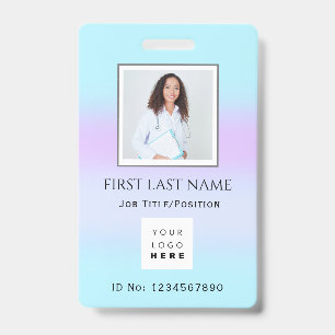 Barcode Photo Therapist  Nurse Doctor Health Aid ID Badge