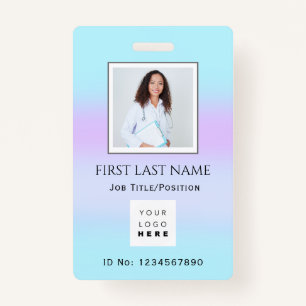 Barcode Photo Therapist  Nurse Doctor Health Aid ID Badge