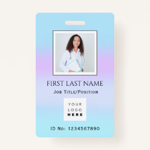 Barcode Photo Therapist  Nurse Doctor Health Care ID Badge