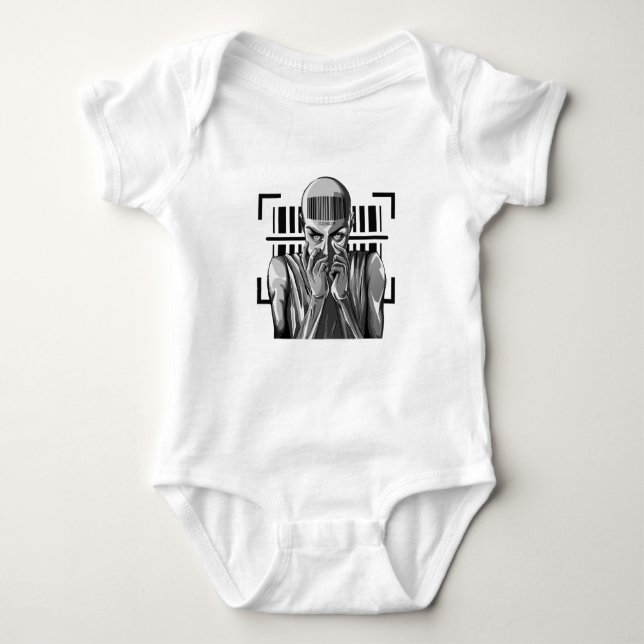 Barcode Punk Outfit - Registered In The System Baby Bodysuit (Front)