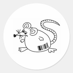Barcode Rat Classic Round Sticker