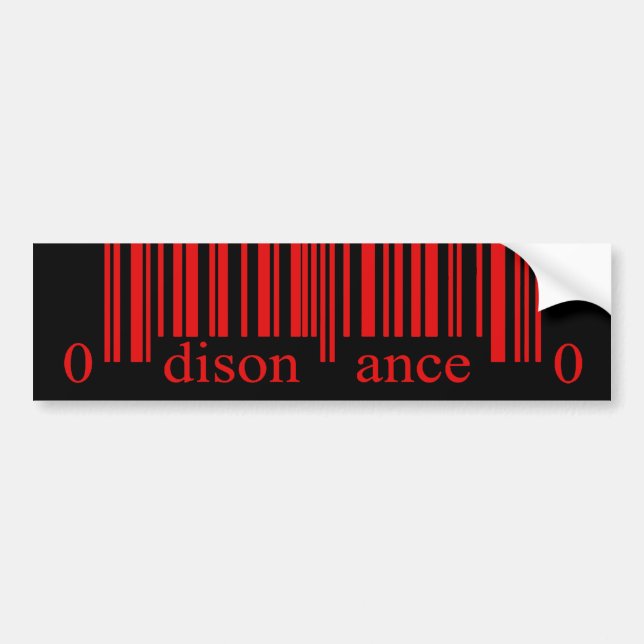 Barcode Red Disonance Bumper Sticker (Front)