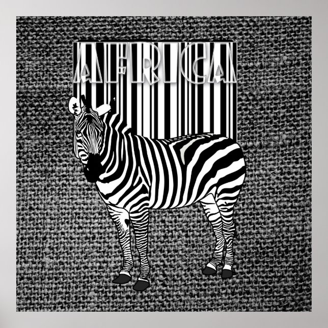 Barcode Running into a zebra design Poster (Front)