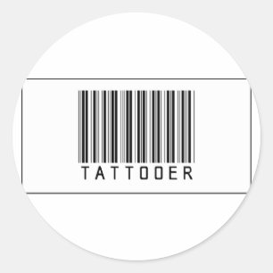Barcode Tattooer Classic Round Sticker