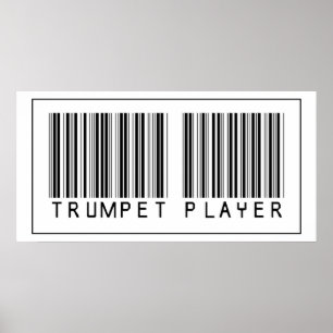 Barcode Trumpet Player Poster