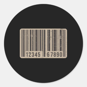 Barcode Upc Universal Product Code Cashier Retail Classic Round Sticker