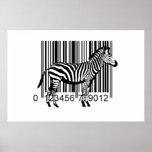 Barcode Zebra illustration Poster