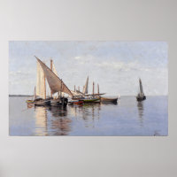 Barcos no Sado (1884) by João Vaz (1859–1931)