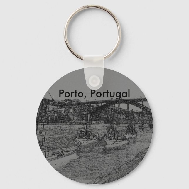 Barcos, Porto, Portugal Key Ring (Front)