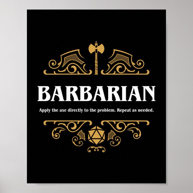Bard Class Tabletop RPG Gaming Poster (Front)