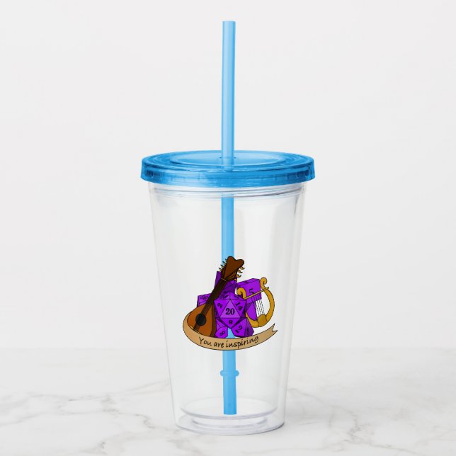 Bard Dice Design Acrylic Tumbler (Front)