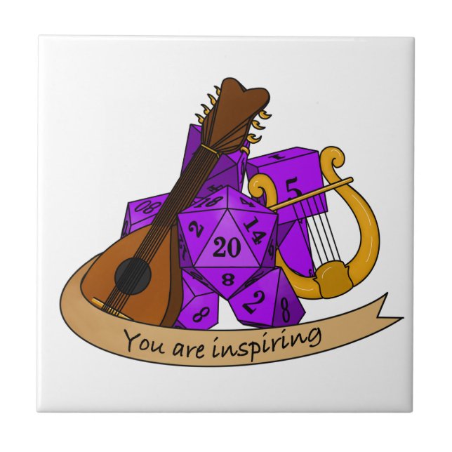 Bard Dice Design Ceramic Tile (Front)