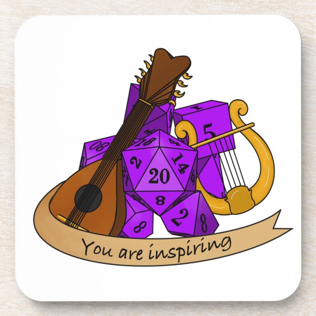 Bard Dice Design Coaster (Front)