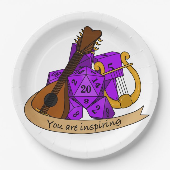 Bard Dice Design Paper Plate (Front)
