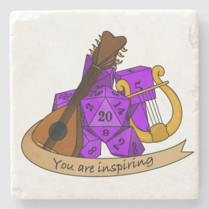 Bard Dice Design Stone Coaster