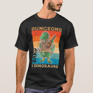 Bard Dungeons And Dinosaurs Dinosaur Nerd RPG Game T-Shirt