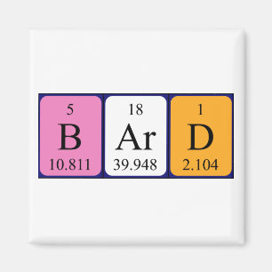 Bard periodic table name magnet