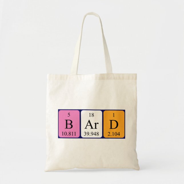 Bard periodic table name tote bag (Front)