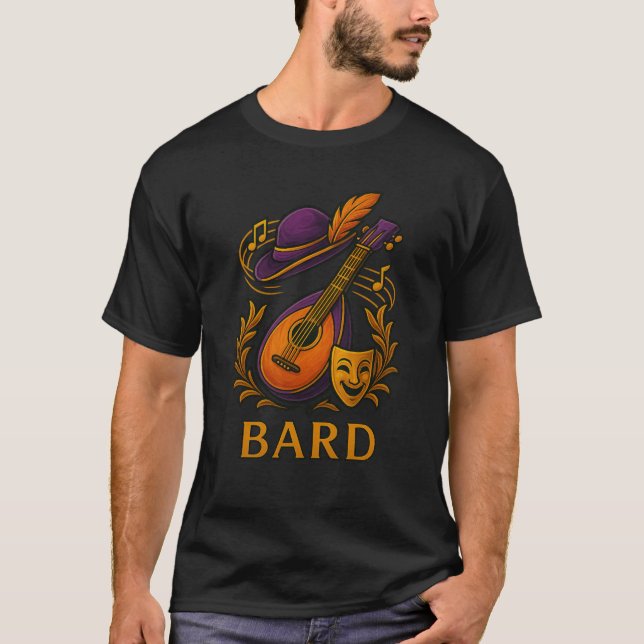 Bard — Voice that Sings, Magic that Vibra T-Shirt (Front)