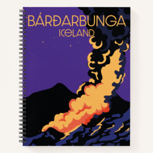 Bárðarbunga, iceland travel poster. notebook