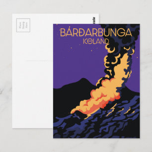 Bárðarbunga, iceland travel poster. postcard