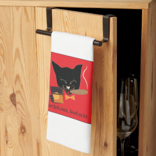 Bardstown, KY Bourbon Cat with Cigar - Bar towel