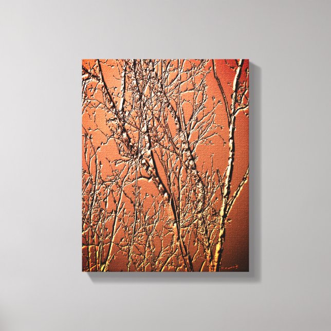 Bare Birch Tree Branches Abstract Canvas Print (Front)