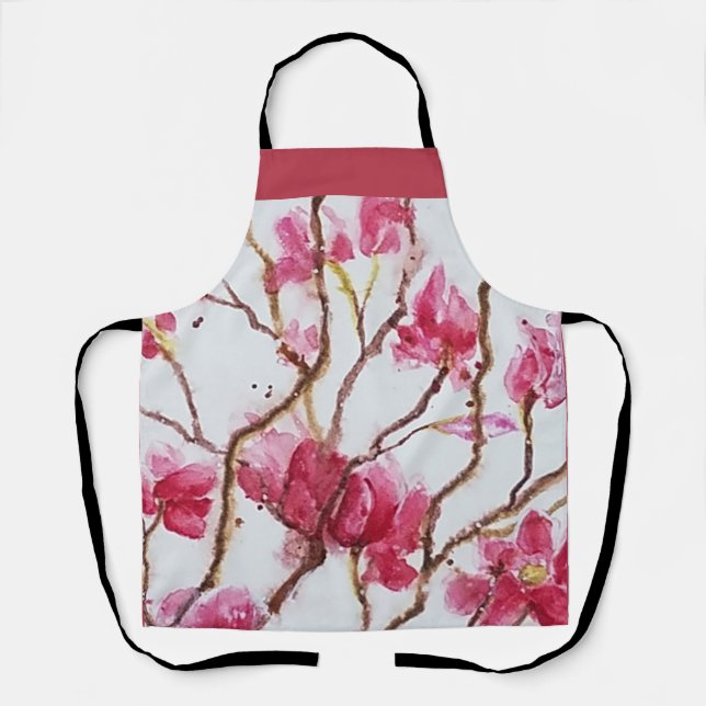 Bare Branches Cherry Blossom Flowers Apron (Front)