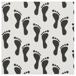 Bare Feet in Black and white Fabric