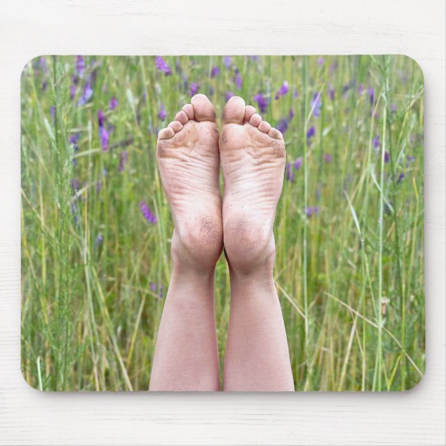 Bare Feet in Wildflowers Mouse Pad (Front)