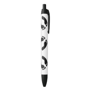 Bare Feet Prints Black Ink Pen