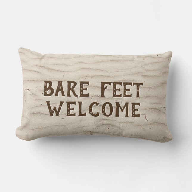 Bare Feet Welcome On Sand  Lumbar Cushion (Front)