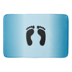 Bare Footprints Blue Bath Mat