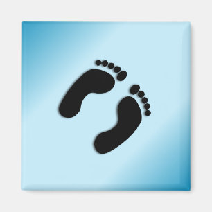 Bare Footprints Blue Magnet