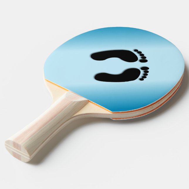 Bare Footprints Blue Ping Pong Paddle (Back Angle)
