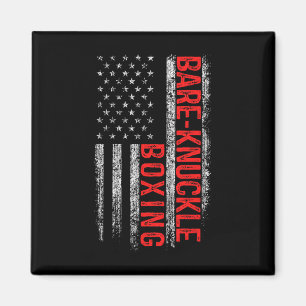 Bare Knuckle Boxing American Flag 4th Of July Figh Magnet