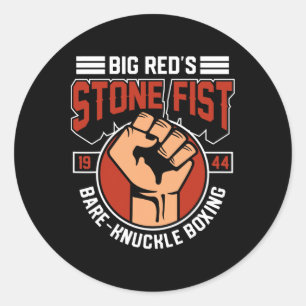 Bare-knuckle Boxing Club Fighter Training Gym Ston Classic Round Sticker