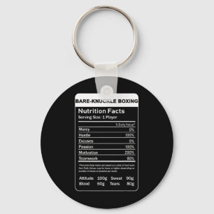 Bare-knuckle Boxing Nutrition Facts Key Ring